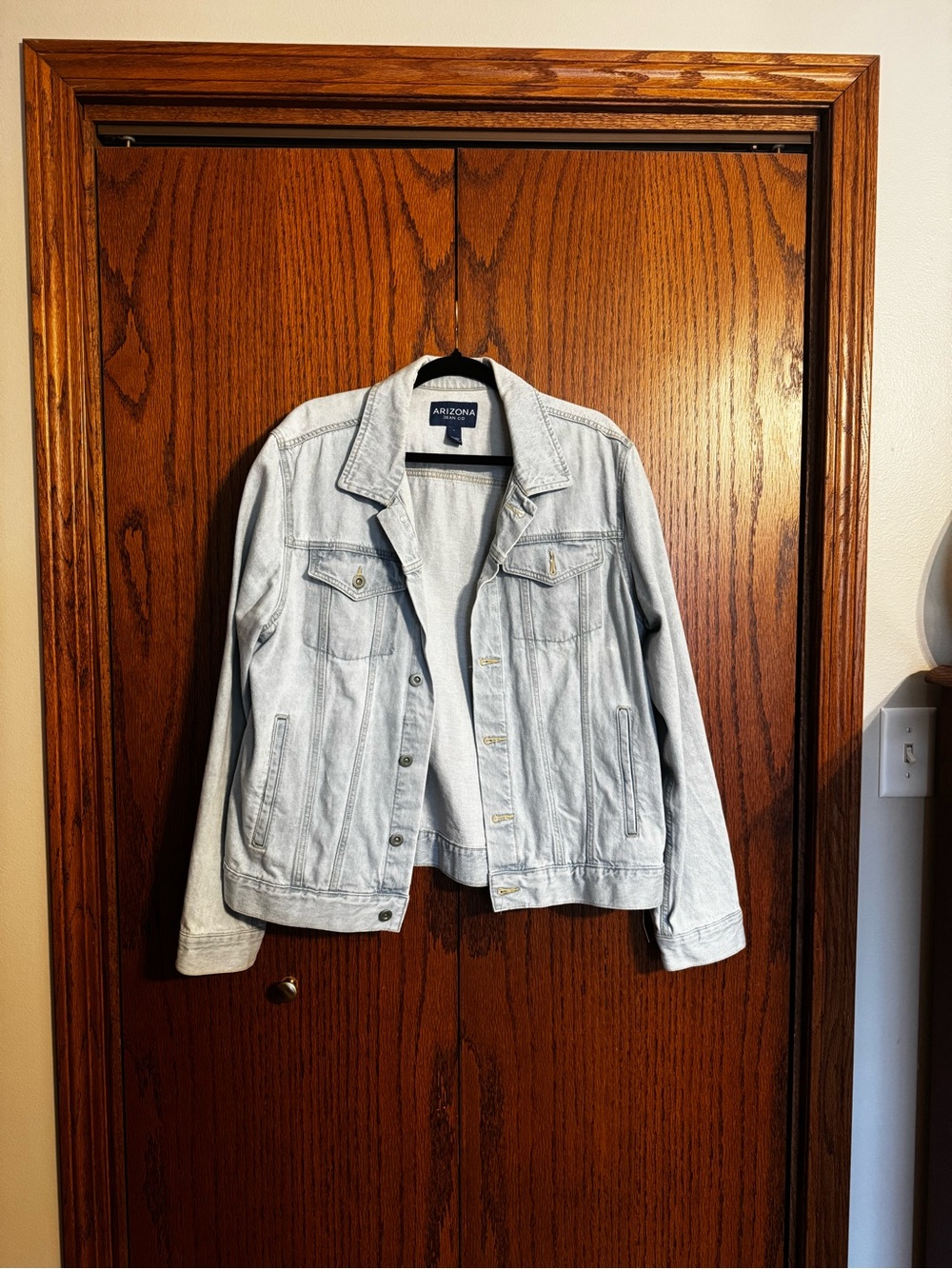 Arizona Jean Company Light Blue Denim Trucker Jacket 100% Cotton